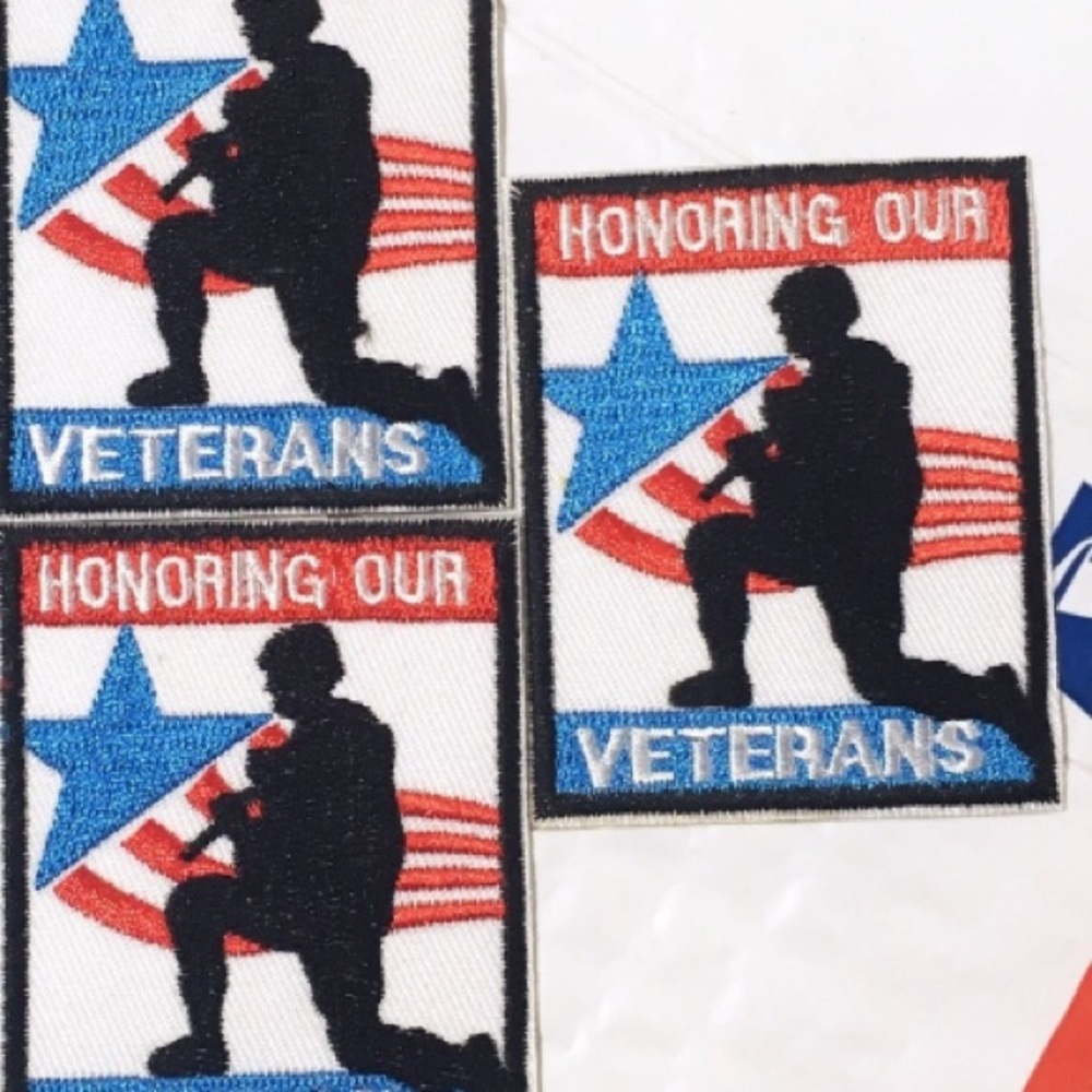 NEW HONORING OUR VETERANS IRON ON PATCHES 3-PACK